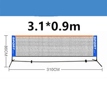Load image into Gallery viewer, 3.1*1.5 M Portable Adjustable Badminton Volleyball Net With Stands 3.1*0.9 M Outdoor Indoor Foldable Tennis Net With Frame F2034
