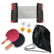 Load image into Gallery viewer, Ping Pong Portable Set 2020 Table Tennis Retractable Net Training Robot Rubber Film Professional Red Ping Pong Accessories Set
