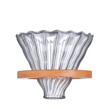 Load image into Gallery viewer, Coffee Dripper and Pot Set Wooden Brackets Glass 700ML/500ML/350ML Japness Style V60 Glass Coffee Filter Reusable Coffee Filters
